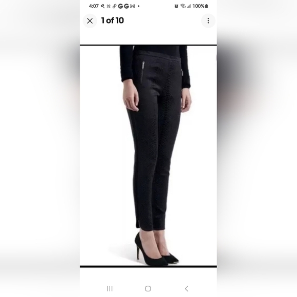Ted Baker London -Jeggins Women's Black Sz 2 Snake Effect Paneled  NWT - Picture 1 of 12